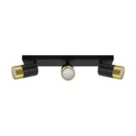 Lampy sufitowe - Lampa sufitowa na belce Puzon 04280 Ideus regulowana czarna złota - miniaturka - grafika 1