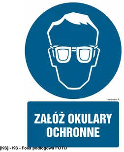 SIGNPROJECT GL003 - Załóż okulary ochronne 500x750 - Tablice BHP - miniaturka - grafika 1