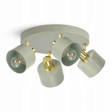 Duża ruchoma lampa wisząca szałwia pastelowa złota 486-EG4 Led nowoczesn