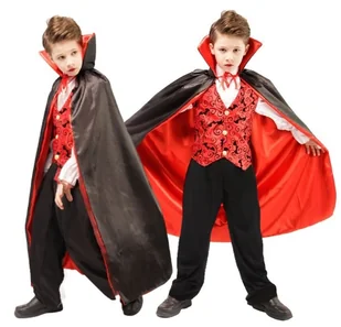 Strój Przebranie Kostium Wampir Drakula Na Halloween Bal Karnawał 140/146 - Stroje karnawałowe - miniaturka - grafika 1