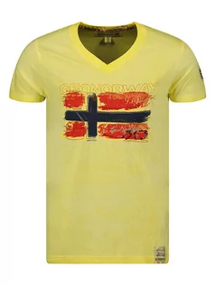 Koszulki męskie - Geographical Norway Koszulka "Joasis" w kolorze żółtym - grafika 1