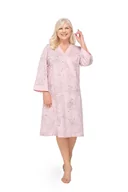 Bielizna nocna - KOSZULA NOCNA DAMSKA 2XL RÓŻOWA BAWEŁNIANA DŁUGI RĘKAW DLA MAMY BABCI - miniaturka - grafika 1