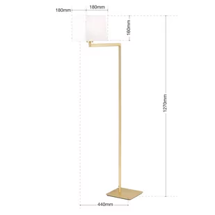 Lampa stojąca z tkaniny Carlton, mosiądz matowy - Lampy stojące - miniaturka - grafika 3