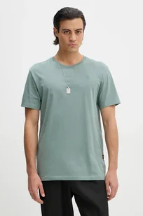 G-Star Raw t-shirt bawełniany męski kolor zielony gładki D16411-336 - Koszulki męskie - miniaturka - grafika 1