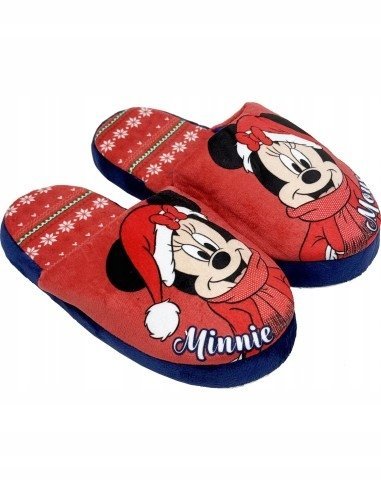 DISNEY CZERWONE KAPCIE DZIECIĘCE Z MYSZKĄ MINNIE ŚWIĄTECZNE 32 6CA