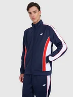 Bluzy męskie - Bluza dresowa rozpinana bez kaptura męska 4F 4FRAW25TSWSM2459-31S Granatowy M - miniaturka - grafika 1