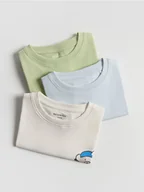Bluzki dla niemowląt - Reserved - Bawełniany t-shirt 3 pack - złamana biel - miniaturka - grafika 1