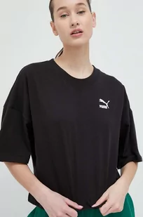 Puma t-shirt bawełniany kolor czarny - Koszulki sportowe damskie - miniaturka - grafika 1
