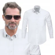 Koszule męskie - KOSZULA Męska z Długim Rękawem VICTOR Casual Slim Fit BIAŁA Pako Jeans - miniaturka - grafika 1