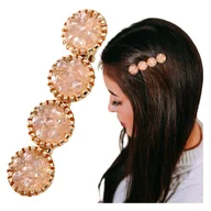 Ozdoby do włosów - Spinka do Włosów Złota Koła z Cyrkoniami Ozdobna Wsuwka Lekka i Efektowna - miniaturka - grafika 1