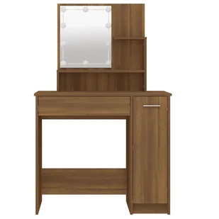 Lumarko Toaletka z LED, brązowy dąb, 86,5x35x136 cm - Toaletki - miniaturka - grafika 6