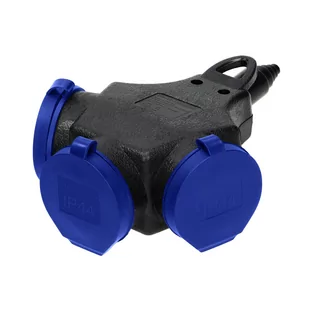 Rozgałęźnik bryzgoszczelny i odporny na uderzenia, IP44, 3x2P+Z Schuko, 16A, 230V AC OR-AE-13209(GS) - Przedłużacze i rozgałęźniki - miniaturka - grafika 2