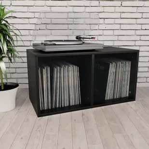 vidaXL Szafka na płyty winylowe, czarna, 71x34x36 cm, płyta wiórowa vidaXL - Pudełka i akcesoria na płyty CD - miniaturka - grafika 1