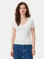 Koszulki i topy damskie - Tommy Jeans T-Shirt DW0DW20458 Biały Slim Fit - miniaturka - grafika 1