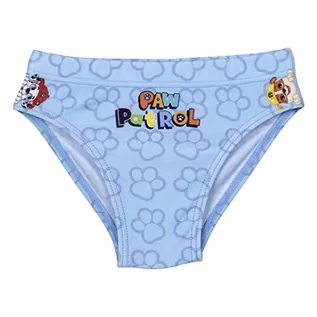 Kąpielówki dla chłopców - Psi Patrol Slip Swimwear dla dzieci, niebieski - rozmiar 24 miesięcy - szybkoschnąca tkanina - nadruk z postaciami Chase, Rubble i Marshall - oryginalny produkt Zaprojektowany w Hiszpanii, niebieski - grafika 1