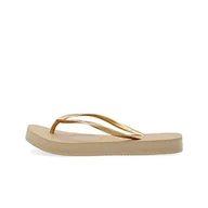 Klapki i japonki damskie - Havaianas Damskie japonki Slim Flat form, ZŁOTY - 33/34 EU - miniaturka - grafika 1