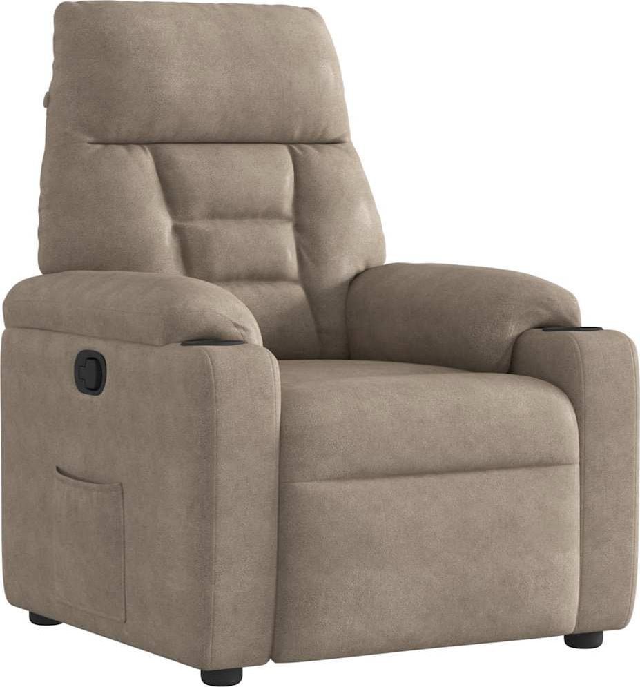 vidaXL vidaXL Rozkładany fotel, kolor taupe, obity mikrofibrą