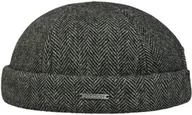 Czapki damskie - Czapka Dokerka Lavoy Herringbone Wool by Stetson, szaro-czarny, S (54-55 cm) - miniaturka - grafika 1