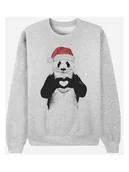 Bluzy damskie - WOOOP Bluza "Santa Panda" w kolorze szarym - miniaturka - grafika 1