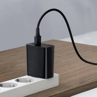 Baseus szybka ładowarka sieciowa USB / USB Typ C VOOC Quick Charge 4.0+ Power Delivery 3.0 + kabel USB - USB Typ C 1m czarny (TZCCFS-H01) - Ładowarki do telefonów - miniaturka - grafika 16