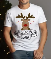 Koszulki męskie - Męska koszulka z reniferem mikolajki72 - miniaturka - grafika 1