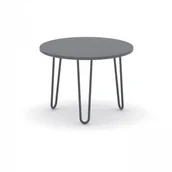 Sprzęt konferencyjny i radiowęzłowy - B2B Partner Okrągły stół konferencyjny SPIDER, średnica 600 mm, czarny stelaż, blat grafitowy 498024 - miniaturka - grafika 1