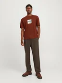 Koszulki męskie - Jack & Jones Koszulka w kolorze jasnobrązowym - miniaturka - grafika 1