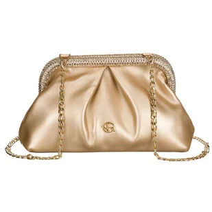 Kopertówka damska ze skóry ekologicznej w złotym kolorze - Rovicky - Torebki damskie - miniaturka - grafika 1