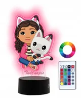 Lampy stojące - Lampka Nocna Z Nadrukiem 3D Led Koci Domek Gabi - miniaturka - grafika 1