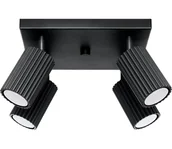 Lampy sufitowe - Sollux SL.1583 - Oświetlenie punktowe KARBON 4xGU10/10W/230V czarny - miniaturka - grafika 1