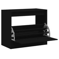 Szafki na buty - vidaXL Szafka na buty czarna 80x42x69 cm materiał drewnopochodny - miniaturka - grafika 1