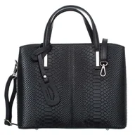 Torebki damskie - Torebka Skórzana Kuferek Vezze Rara Czarna - miniaturka - grafika 1