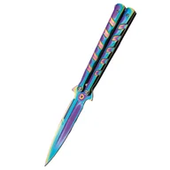 Noże - Nóż składany motylek Third Balisong Rainbow Stainless Steel, Rainbow 420 (16100W) - miniaturka - grafika 1