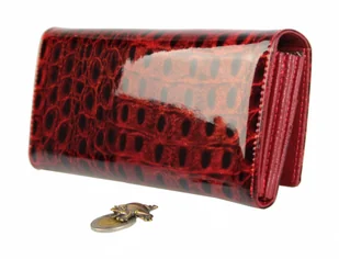 Portfel Damski Skórzany LORENTI Długi Suwak MAX Wewnątrz Skóra Naturalna Lakierowana GD27-RFID-14 9771 CZERWONY LAKIEROWANY - Portfele Portfel Damski Skórzany LORENTI Długi Suwak MAX Wewnątrz Skóra Naturalna Lakierowana GD27-RFID-14 9771 CZERWONY LAKIEROWANY - Portfele - miniaturka - grafika 5