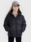 Kurtki i płaszcze dla dziewczynek - 4F Kurtka puchowa z wypełnieniem syntetycznym dziewczęca - czarna 122 (6-7 lat) - miniaturka - grafika 1