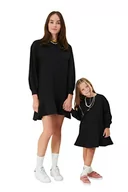 Sukienki - Trendyol Sukienka TRENDYOLKIDS - szara - na co dzień, Czarny, 9-10 lat - miniaturka - grafika 1