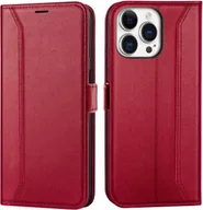Etui i futerały do telefonów - Etui na telefon komórkowy iPhone 14 Pro Max składane etui ochronne, czerwone - miniaturka - grafika 1