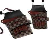 Pozostałe akcesoria fryzjerskie - Kabura duża na nożyczki fryzjerskie futerał pokrowiec pojemny w kratę - miniaturka - grafika 1
