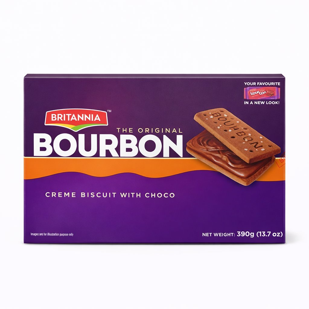 Herbatniki sandwich Britannia Bourbon 390g - krem czekoladowy chrupiące