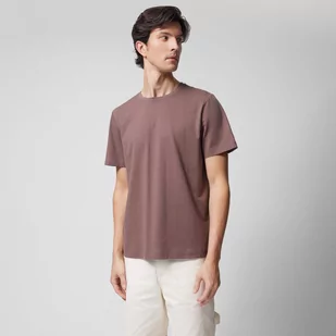 Męski t-shirt oversize Outhorn OTHWSS24TTSHM1499 - brązowy - Koszulki sportowe męskie - miniaturka - grafika 1