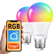 Świetlówki - Inteligentna żarówka RGB WiFi E27 Tuya Laxihub x2 - miniaturka - grafika 1