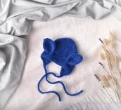 Czapki dla dzieci - Bonetka Tuliś chabrowa Baby Alpaka+ Merino - miniaturka - grafika 1