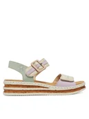 Sandały damskie - Rieker Sandały 62900-90 Beżowy - miniaturka - grafika 1