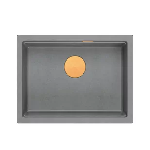 JOSH 110 GraniteQ zlewozmywak silver stone 59,5x45,1x21,5 cm 1-komorowy wpuszczany z syfonem manualnym miedziany - Zlewozmywaki - miniaturka - grafika 1