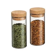 Pojemniki kuchenne - Zassenhaus Szklane pojemniki na przyprawy z korkam 2szt ZS-067095 - miniaturka - grafika 1