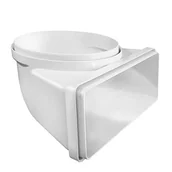 Akcesoria i części do okapów - La Ventiation CGV229B pionowa krzywa rury okrągłej Ø 150 mm do prostokątnej 220 x 90 mm z tworzywa ABS kolor biały - miniaturka - grafika 1