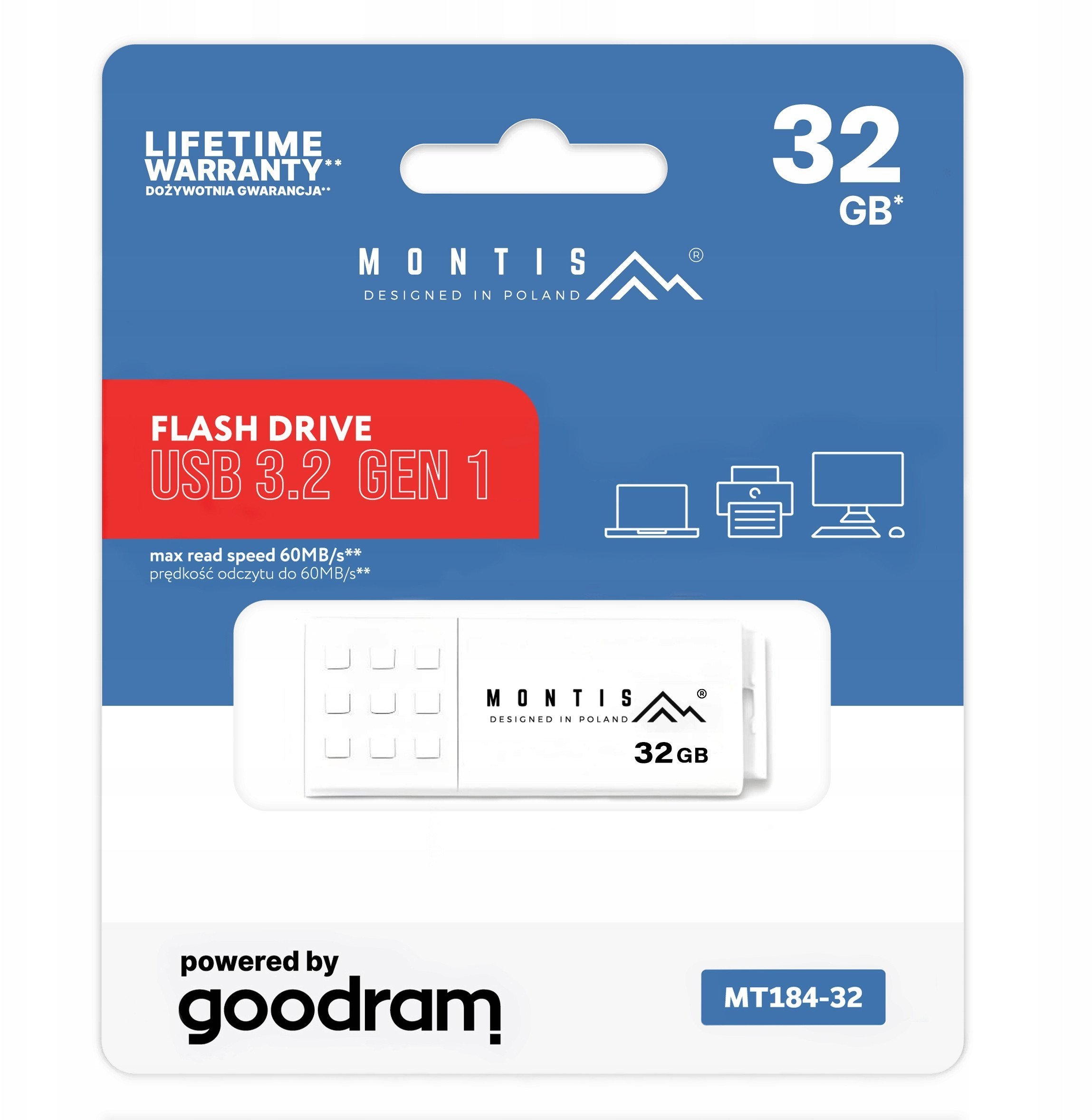 Pamięć USB 3.2 32GB UME3 MT184-32 MONTIS by Goodram MT184-32