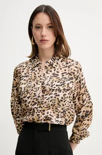 Guess koszula ENORA damska kolor beżowy regular z kołnierzykiem klasycznym W5GH83 WH5N2 - Koszule damskie - miniaturka - grafika 1