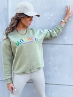 Bluzy damskie - Bluza damska oversize MONACO ciemnozielona Dstreet BY1233-L - miniaturka - grafika 1