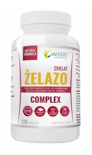 Wish Żelazo Chelat Complex, 120 kapsułek - Serce i układ krążenia - miniaturka - grafika 1